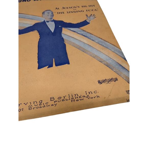1928 Theres A Rainbow Round My Shoulder Piano Sheet Music Al Jolson - Picture 8 of 11